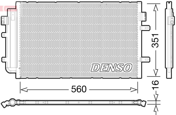 Condenser, air conditioning - DCN12005 DENSO - 5801255825, 350083, 43556
