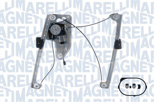 Alzacristalli Elettrico Magneti Marelli 350103433000 - Alzacristallo A Fune, Per 4 Porte, 2 Connettori, Senza Funzione Comfort
