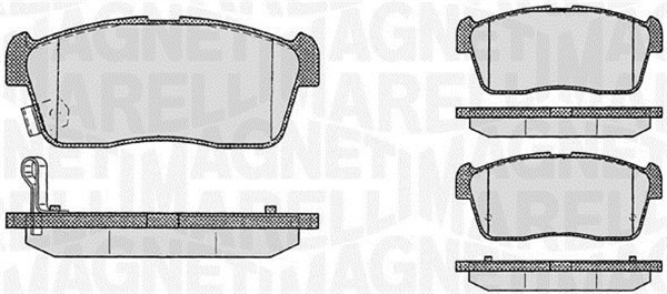Brake Pad Set, disc brake - 363916060470 MAGNETI MARELLI - 04465B1020 ...
