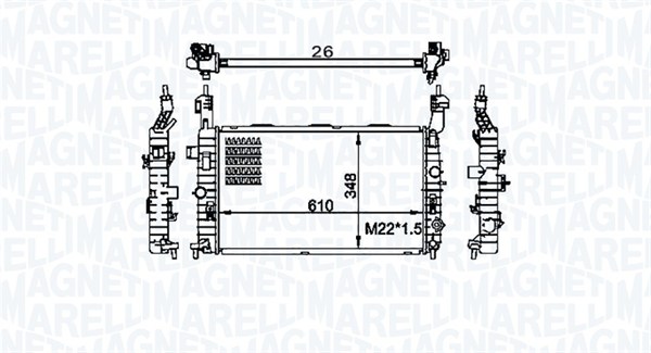 Radiator, engine cooling - 350213155800 MAGNETI MARELLI - 1300252 ...