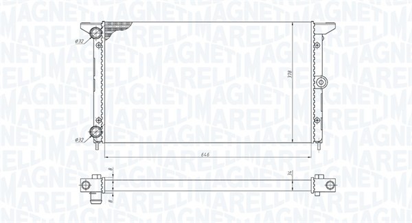 Radiator, engine cooling - 350213190100 MAGNETI MARELLI - 7211893 ...