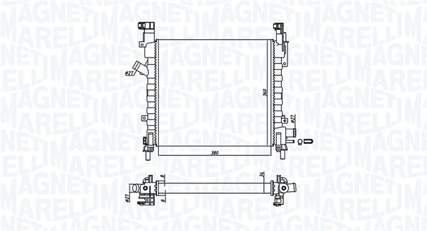 Radiator, engine cooling - 350213924000 MAGNETI MARELLI - 1231795 ...