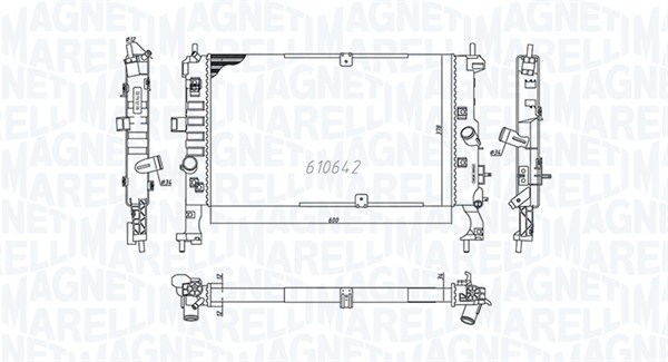 Radiator, engine cooling - 350213972000 MAGNETI MARELLI - 1300260 ...