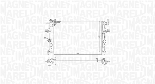 Radiator, engine cooling - 350213970000 MAGNETI MARELLI - 1300189 ...
