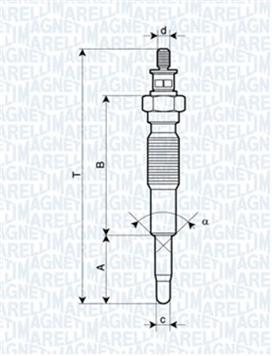062900094304, Žhavicí svíčka, Svíčka žhavící, MAGNETI MARELLI, PN1118601, CH614, DG-645, F01G00402U, HDS422