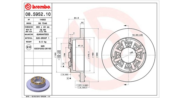 Brake Disc - 360406022900 MAGNETI MARELLI - 1908773, 42471111, 7180256 ...