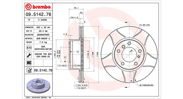 360406015705, Brzdový kotouč, Brzdový kotouč, MAGNETI MARELLI, 34111157503, 34111158040, 34111159897, 34111160849, 34111160936, 34116756534, 0802255, 09.5142.76, 0986478318, 150126400, 15870, 186767, 201519, 230188, 24012201031, 24230E, 50422, 561478B, 561478J, 92042200, 96150, BG2433, BS8248, DDF211, DF2556, DI953290, DSK915, MDC459, 150126420, 1815201509