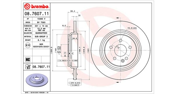 360406033401, Brake Disc, MAGNETI MARELLI, 1634230012, 1634230212, A1634230012, A1634230212, 0833237, 08.7607.10, 0986478995, 15385V, 17052, 203357, 24.0114-0111.1, 24350, 400.3613.00, 50298, 562323B, 562323J, 92103300, 96940, BD126239, BDR1934.10, BG3728, BR34175, BS5232, BV7583, CW14111, DDF1099, DF4196, DI956119, DSK2020, MDC1544