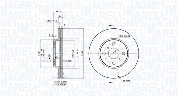 360406110801, Brzdový kotouč, Brzdový kotouč, MAGNETI MARELLI, 435120D090, 435120D130, 435120D220, 435120D230, 4351252120, 0833028, 0986479430, 09.A707.11, 10131439, 2045107, 24012202461, 25256, 54561, 590280820, 92156100, 980476, BD126409, BDA2315.20, BG4053, BR900348, BS8866, DDF1779, DF4806, DSK2515, MDC2062, 3145107, 422246, 590280852, DDF1779C