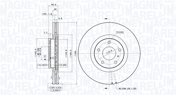 360406125701, Brake Disc, MAGNETI MARELLI, 402067Y000, 40206CG010, 402069N00A, 40206EG000, 402069N00C, 40206CA000, 40206CA010, 40206EG00B, 40206ZA500, D0206ZA500, 0832976, 0986479R22, 09.B266.11, 200252820, 202270, 24012801531, 25262, 31475, 54624, 92162400, 980574, BD180159, BDR2400.20, BG4107, BR900420, BS8872, DDF1505, DDF1505C1, DF4983S, DSK2567