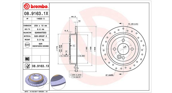 360406002802, Brzdový kotouč, Brzdový kotouč, MAGNETI MARELLI, 34211503070, 0832985, 08.9163.1X, 0986478601, 14823, 150340120, 17350, 186812, 204017, 24011002711, 34232, 50325, 562194B, 562194J, 92107600, 980154, BD126289, BG3662C, BR34232, BS7622, CW10271, DDF1128, DF4198, DI956135, MDC1804C, 150340152, 1815201579, 24031002711, 314017, 54750