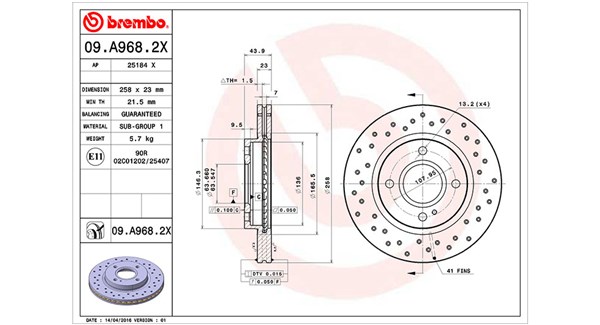 360406077802, Bremsscheibe, MAGNETI MARELLI, 1523795, AE8Z1125A, 1535924, 1546835, 1679853, 1892667, 1892668, 2017682, 8V511125AA, 8V511125AB, 8V511125AC, 8V511125AD, AE8Z1125B, E4B11125AA, E4B11125BA, G1B51125AA, 0986479566, 0986479S38, 09.A968.2X, 202580, 24012301131, 250136320, 54760, 92176003, BG4170C, DDF1740, DF6399, MDC1907C, 312580, 423113