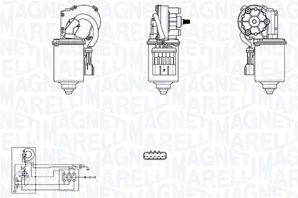 064300414010, Wiper Motor, MAGNETI MARELLI, 1270039, 1270041, 1270232, 22084745, 22085493, 90341903, 27158, 460044, 584527, 69851A2, CWM12101AS, 460044A, CWM12101GS