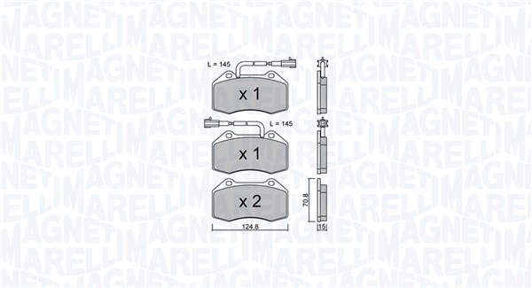 Brake Pad Set, disc brake - 363916061157 MAGNETI MARELLI - 51934099 ...