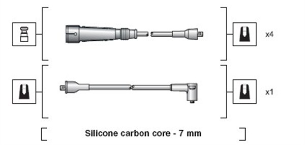 Ignition Cable Kit - 941318111112 MAGNETI MARELLI - 7242, 83660, RCVW218