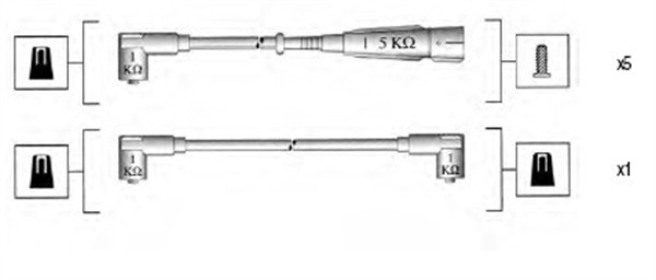 941055110535, Sada kabelů pro zapalování, Sada kabelů pro zapalování, MAGNETI MARELLI, 437998031B, 0516, 4103, 48787, 83520, ABM4, T050B, ZEF612, 4117, RCAD211
