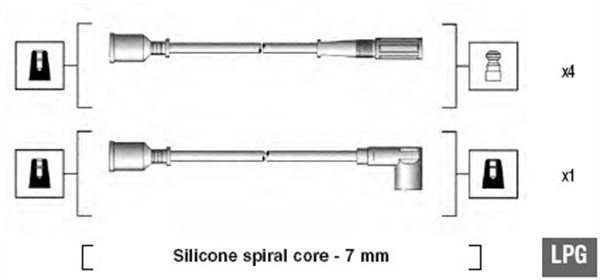 941095520594, Sada kabelů pro zapalování, Sada kabelů pro zapalování, MAGNETI MARELLI, 0000007598155, 7598155, 48398, 600/362, 7260, 83870, B786, RCFT631, T222B, ZEF775