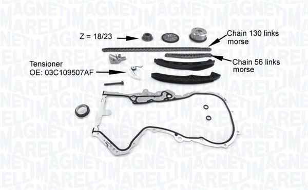 341500001200, Sada rozvodového řetězu, Sada rozvodů, MAGNETI MARELLI, 038103085E, 03C105209AF, 03C109507Q, 03C105209AG, 03C109088B, 03C109158A, 03C109088E, 03C109287F, 03C109293, 03C109469K, 03C109507AF, 03C109507AH, 03C109507BA, 03C109509P, 03C109571F, 03C115225, N91197001, 559015431