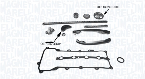 341500001290, Timing Chain Kit, MAGNETI MARELLI, 13021ED000, 13021EE50A, 13021EE50D, 13024ED000, 13024ED50A, 13028ED000, 1307000Q1A, 1307000Q1G, 130701HC0A, 130709U50A, 13070ED000, 13070ED010, 13085ED50B, 13091ED50B, 132701HC0A, 135101HC0A, 15041ED000, 150431HC0A, 15043ED000