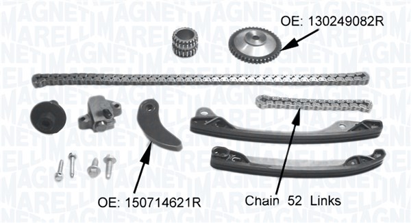 341500001360, Steuerkettensatz, MAGNETI MARELLI, 130121KC0A, 13021EE50A, 13021EE50D, 130249082R, 130706994R, 130853566R, 130853626R, 130C12345R, 150714621R, 150718102R, 150A03349R, 150A03349R+130C12345, 7703002662, 7703002748, 109468, KTC1124, TC7301FK, VKML86002
