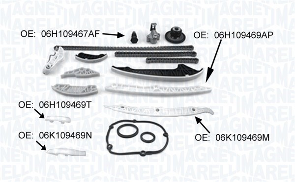 341500001370, Steuerkettensatz, MAGNETI MARELLI, 06H103483C, 06H103483D, 06H105209AT, 06H109158D, 06H109467AF, 06H109467AJ, 06H109158E, 06H109467AR, 06H109467BA, 06H109158H, 06H109467R, 06H109469AF, 06H109158J, 06H109469AH, 06H109158M, 06H109507M, 06H109507K, 06H109507N, 06H109509L, 06H109509P, 06H109509Q, 06K103085G, 06K109158A, 06K109158AD, 06K109467P, 06K109469AQ, 06K109469M, 06H115225L, 06K109469N, 06H115225N
