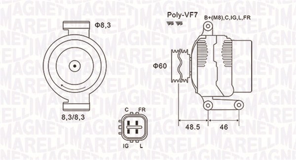 063731726010, Alternator, MAGNETI MARELLI, 31100-RAA-A01, 31100-RAA-A03, 31100-RAA-A04, 31100-RAA-A040, 31100RAAA05, 31100-RAA-A05, 31100-RTA-003, 31100-RTA-013, 31100-RTA-023, 31100RTA033, 31100-RTA-033, CS029, CSC29, CSD73, 104210-3290, 125528100, 2040204.0, 2221431002, 28-4856, 401726RI, 8EL738146-001, 9090435, 930155, AEB1726, CAL40204, JA1726IR, LEA0938, 104210-3291, 2040204.1, 401726RID
