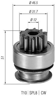 Pinion, starter - 940113020177 MAGNETI MARELLI - 2335420R1, E92Z11350A ...
