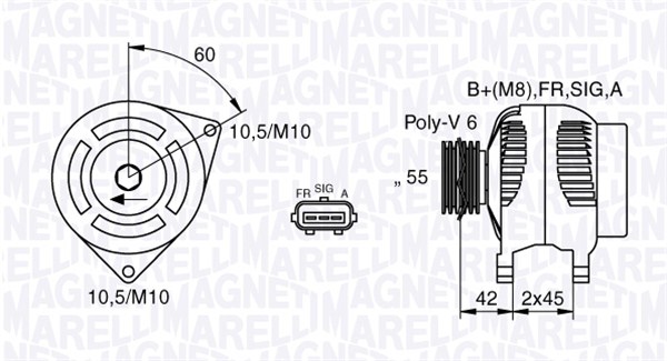 063377416010, Lichtmaschine, MAGNETI MARELLI, 1229258, 30667067, Y60118300, 1255712, 30667068, 1477737, 30795422, 1229259, 30795423, 1255711, 31285594, 1477738, 36000598, 1692417, 36000599, 1708322, 8603182, 1708342, 8603183, 3M5T10300PB, 3M5T10300PC, 3M5T10300PD, 3M5T-10300-PE, 3M5T10300YB, 3M5T10300YC, 3M5T10300YD, RM3M5T-10300-PD, 030092, 0986049071, 104210-3522