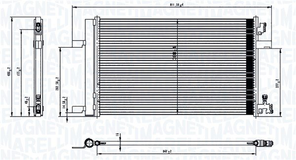 350203760000, Kondensator, Klimaanlage, MAGNETI MARELLI, 13267649, 13377763, 13397302, 1850135, 1850220, 1850270, 1850755, 23333680, 39010914, 39074865, 39140128, 0807.2040, 1.31.3794.PD, 35919, 37005499, 43419, 812661, 8FC351310-621, 940135, AC637000P, DCN20002, OLA5499D, 940258, AC637000S