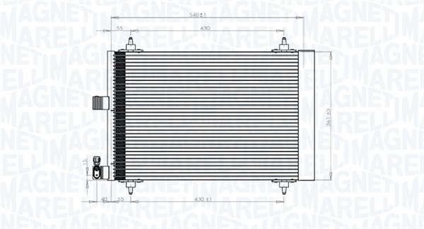 Condenser, air conditioning - 350203839000 MAGNETI MARELLI - 6455CP, 6455FX, 0803.3030