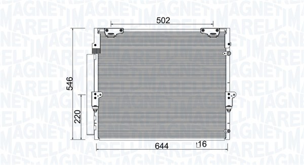 350203926000, Condenser, air conditioning, MAGNETI MARELLI, 88460-60400, 8846060400, 1.31.3792.PDH, 35862, 43449, 53005560, 822621, 8FC351344-151, 940304, AC840000P, DCN50036, TO5560D