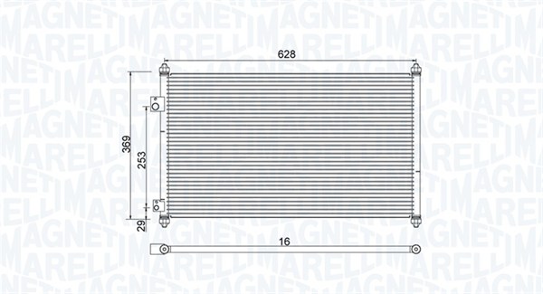 350203933000, Condenser, air conditioning, MAGNETI MARELLI, 80110-S5A-003, 80110-S5A-T01, 80110-S6A-901, 0819.3009, 25005202, 35663, 40708, 812713, 8FC351330-401, 94771, DCN40018, HD5202