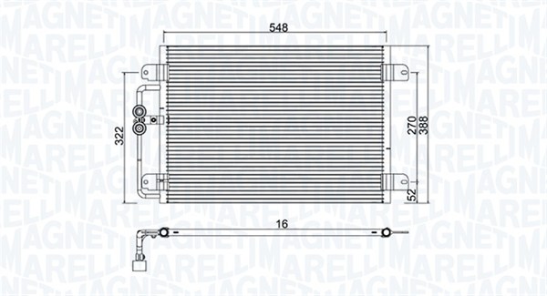 350203949000, Kondenzátor, klimatizace, Kondenzátor, klimatizace, MAGNETI MARELLI, 7700425843, 7700432392, 8200182361, 0809.3011, 1.30.0235.P, 35832, 43005256, 53774, 817197, 8FC351037-751, 94323, AC233000S, DCN23010, RTA5256