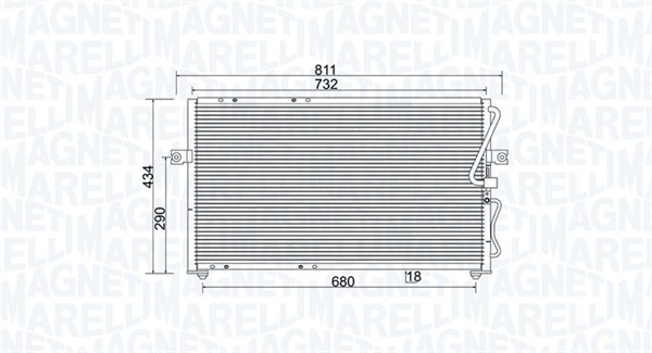 350203985000, Kondensator, Klimaanlage, MAGNETI MARELLI, 0K53A-61481B, 0K53E-61481A, 0K53E-61481B, 0K552-61460C, 0K552-61460D, 0K55261460E, 0K552-61460E, 0833.3026, 1.30.0322.P, 35396, 53441, 814270, 83005014, 8FC351302-011, 94418, AC379000S, KA5014