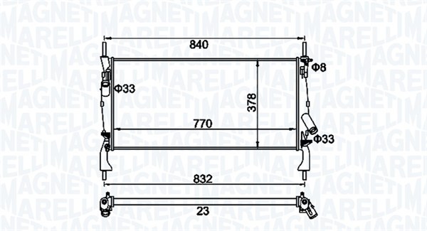 350213158900, Kühler, Motorkühlung, MAGNETI MARELLI, 1373156, 1383317, 6C118005CA, 6C118005CB, 6C118005CC, 6C118005CD, 6C1H8005CB, 6C1H8005CD, 0105.3103, 110.143/A, 1.40.21463.126, 18002405, 53746, 69226, 701731, 8MK376764-411, DRM10106, FDA2405