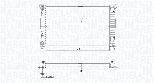 350213168200, Chladič, chlazení motoru, Chladič, MAGNETI MARELLI, 8E0121251, 8E0121251A, 0110.3119, 03002201, 102.102/A, 1.41.2557.126, 50539A, 60304A, 732963, AI2201, CR1417000S, DRM02033