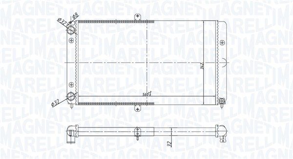 350213180700, Chladič, chlazení motoru, Chladič, MAGNETI MARELLI, 21101301012, 2110-1301012, 116.007, 1.40.20104.534, 623552, CR2694000S, LA2016
