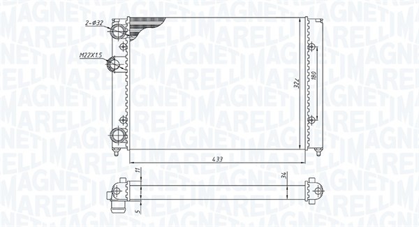 350213187700, Chladič, chlazení motoru, Chladič, MAGNETI MARELLI, 6N0121253, 6N0121253A, 6N0121253B, 6N0121253J, 0110.3014, 131.006, 1.40.15724.534, 58002028, 58819, 651851, 730503, 8MK376713-741, CR364000S, DRM32007, VN2028, 0110.3020, 651871