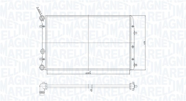 350213841000, Chladič, chlazení motoru, Chladič, MAGNETI MARELLI, 6LL121253, 6Q0121253L, 6Q0121253M, 6Q0121253Q, 6Q0121253R, 6QE121253A, 0110.3030, 102.105, 1.40.15183.523, 50542, 652711, 732864, 76002008, 8MK376717-701, CR505000S, DRM27005, SAA2006, 0110.9030, 76002006, SAA2008, 76002010, SAA2010