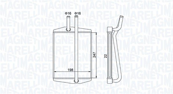 350218413000, Heat Exchanger, interior heating, MAGNETI MARELLI, 1011670, 96FW18B539AD, 1113626, 1206843, 0605.3003, 1.18.11025, 18006216, 53633, 71748, 812272, 8FH351313-241, 93581, AH152000S, FD6216
