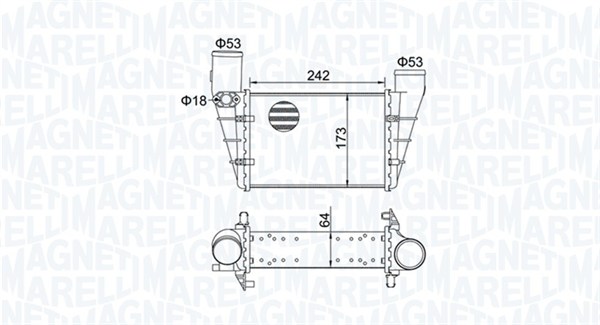 351319204070, Ladeluftkühler, MAGNETI MARELLI, 058145805A, 058145805B, 058145805C, 058145805G, 058145805H, 1J0145863, 58145805, 03004112, 0710.3104, 30127, 702.005, 817625, 8ML376727-581, 96896, AI4225, CI130000S, DIT02001