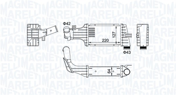 Charge Air Cooler - 351319204190 MAGNETI MARELLI - 1302114, 93170666, 1302243