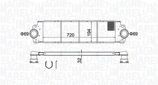 351319204200, Chladič turba, Chladič turba, MAGNETI MARELLI, 7E0145804B, 7H0145804A, 7H0145804B, 0710.3116, 1.61.2084.4G, 30354, 58004233, 702.050, 818272, 8ML376723-511, 96683, CI80000P, VNA4233