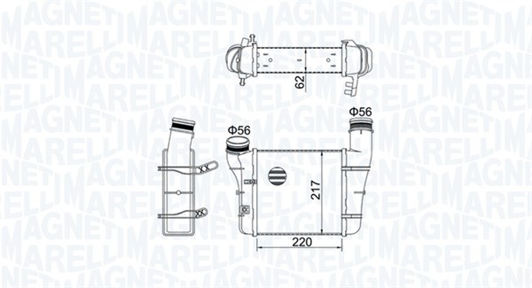 351319204580, Chladič turba, Chladič turba, MAGNETI MARELLI, 8E0145805F, 8E0145805S, 03004221, 0710.3105, 30148, 702.041, 818757, 8ML376776-081, 96707, AIA4221, CI336000S