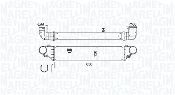 351319204640, Ladeluftkühler, MAGNETI MARELLI, A2035000500, 0706.3019, 30004380, 30164, 718.140, 818552, 8ML376988-294, 96672, CI505000S, MS4380