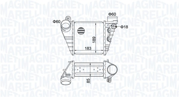 351319204830, Chladič turba, Chladič turba, MAGNETI MARELLI, 1J0145803A, 1J0145803F, 1J0145803G, 1J0145805B, 1J0145805D, 1J0145805H, 1J0145863, 03004172, 0710.3108, 1.61.1111.4G, 30847, 731.004, 817063, 8ML376700-704, 96847, AI4185, CI22000S