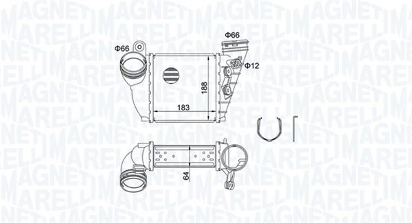 351319204870, Chladič turba, Chladič turba, MAGNETI MARELLI, 1J0145803AB, 1J0145803D, 1J0145803L, 1J0145803N, 1J0145805E, 03004354, 0710.3051, 1.61.1590.4G, 30936, 702.081, 817557, 8ML376988-034, 96679, AIA4354