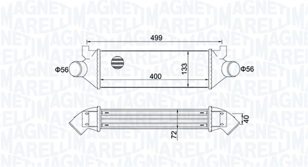 351319204960, Ladeluftkühler, MAGNETI MARELLI, 1671440, 4042309, 4164696, 4401912, 4522532, YC159L440BA, YC159L440BC, YC159L440BE, YC159L440BF, YC159L440CA, 0705.3007, 18004314, 30887, 710.010, 818800, 96732, CI689000S, FDA4314