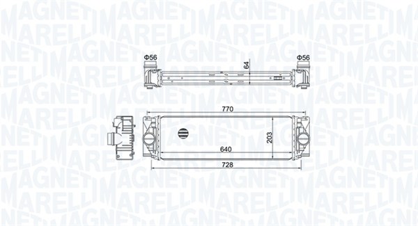 351319205050, Ladeluftkühler, MAGNETI MARELLI, 2E0145804A, A9065010201, 0706.3034, 30004582, 30505, 718.150, 818341, 8ML376777-391, 96526, CI368000P, MSA4582, CI368000S