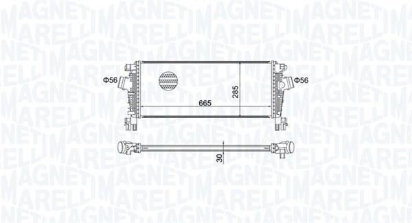351319205070, Ladeluftkühler, MAGNETI MARELLI, 1302148, 13311080, 0707.3007, 30270, 37004549, 721.030, 818566, 8ML376988-354, 96555, OLA4549